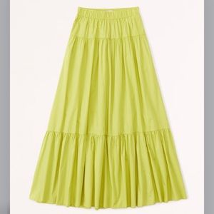 Abercrombie Poplin Tiered Maxi Skirt